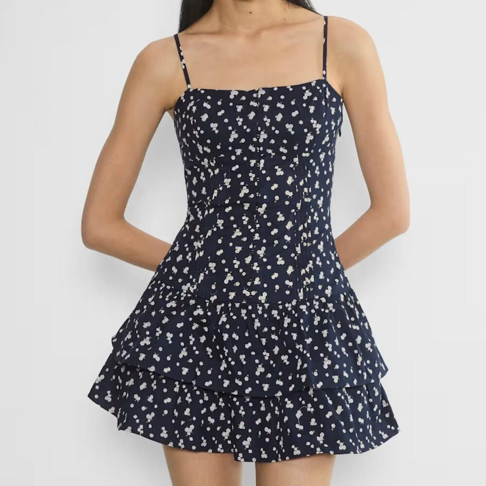 Aritzia Women's Navy and Blue Dress